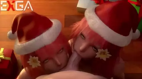 Devola & Popola Christmas Blowjob - Exga