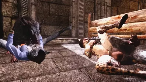 Two Khajiit Ratfucked in Temple