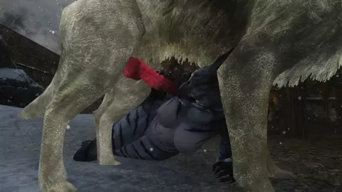 Khajiiti Teen Blows Horse and Husky Cock