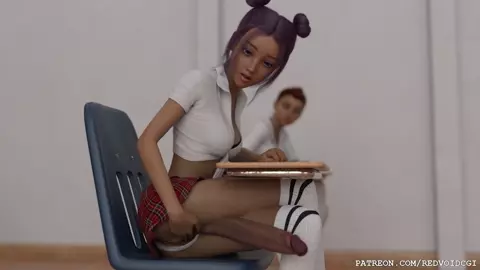 Unruly Students by Redvoidcgi (futanari fucks herself in public classroom)