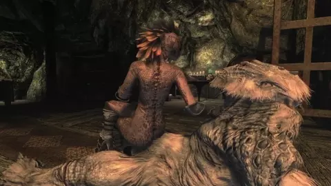 Horny Argonian and her pet  Troll