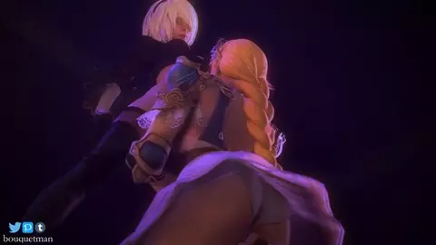 Sophitia Alexandra blowjob 2B (Soul Calibur)