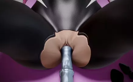 Spider-Gwen with Horse Dildo (With Sound and closeup)