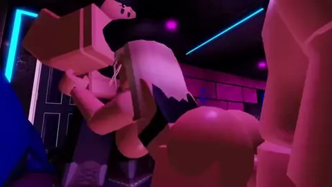 thick girl gets gangbanged by two guys in a club (roblox)