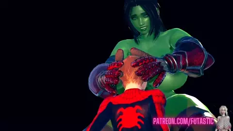 Futa Shehulk fucks Spiderman after a battle