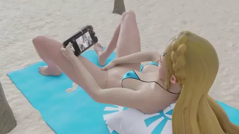 Zelda Masturbating On The Beach