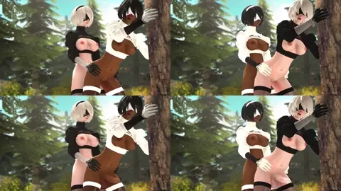 [JustausernameSFM] Futa 2B x 2P (Split Screen)