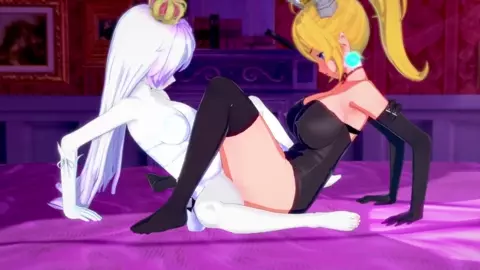 Bowsette And Boosette Lesbian Scissoring Animation Voiced By MagicalMysticVA