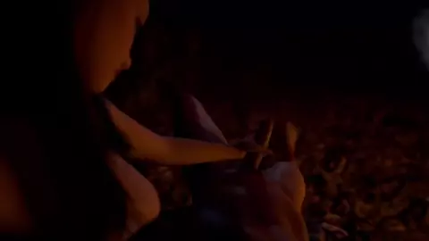 Jerking Him Off By Fire While Camping