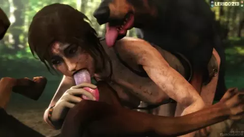 Lara have fun with the hound